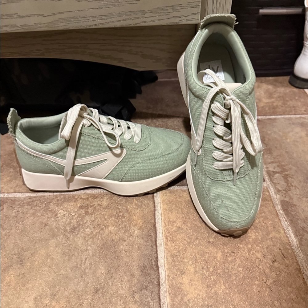 Dolce Vita Sage Green Canvas Sneakers
